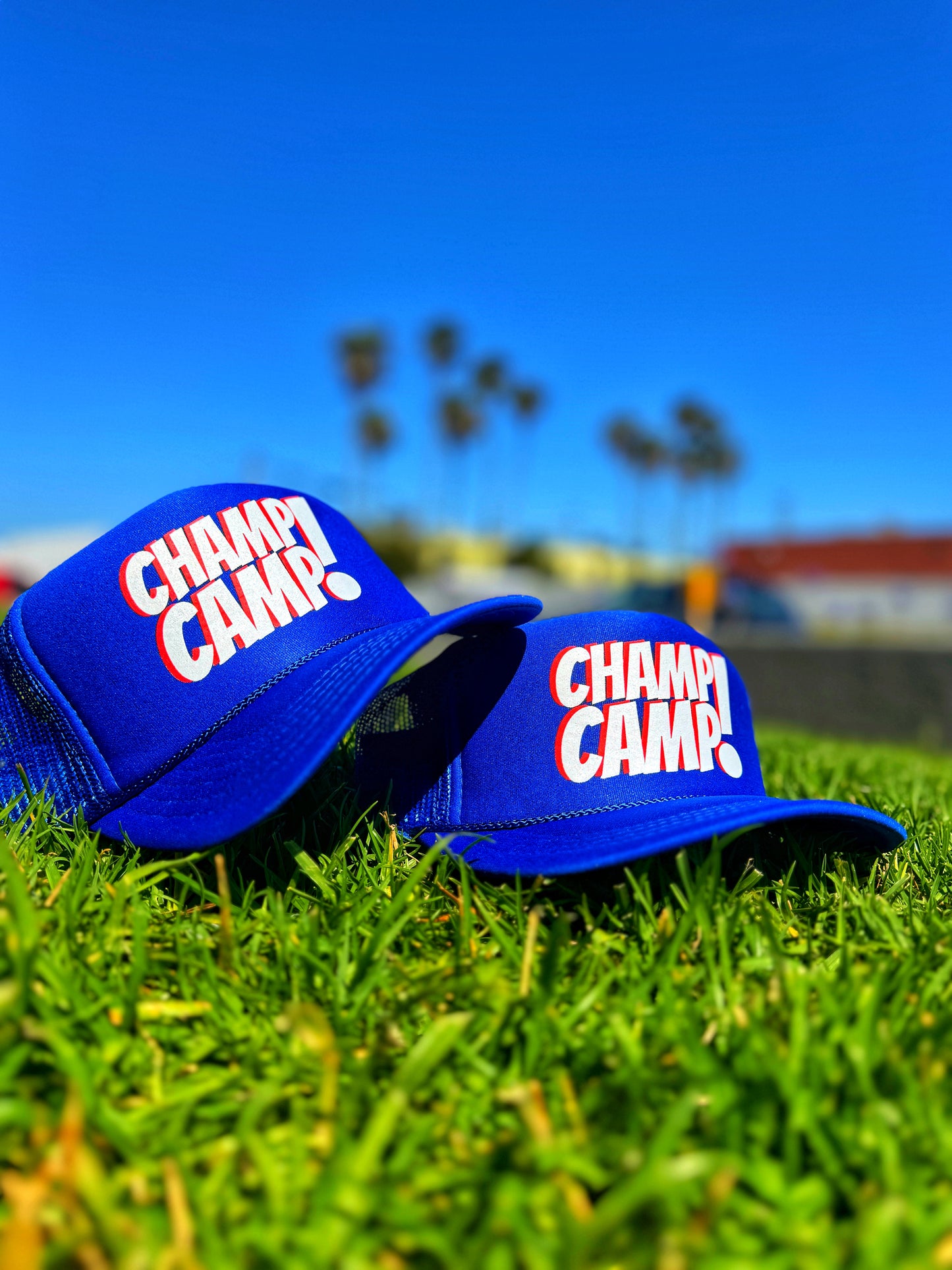 Champ Camp Kids STACKED Trucker | True Blue