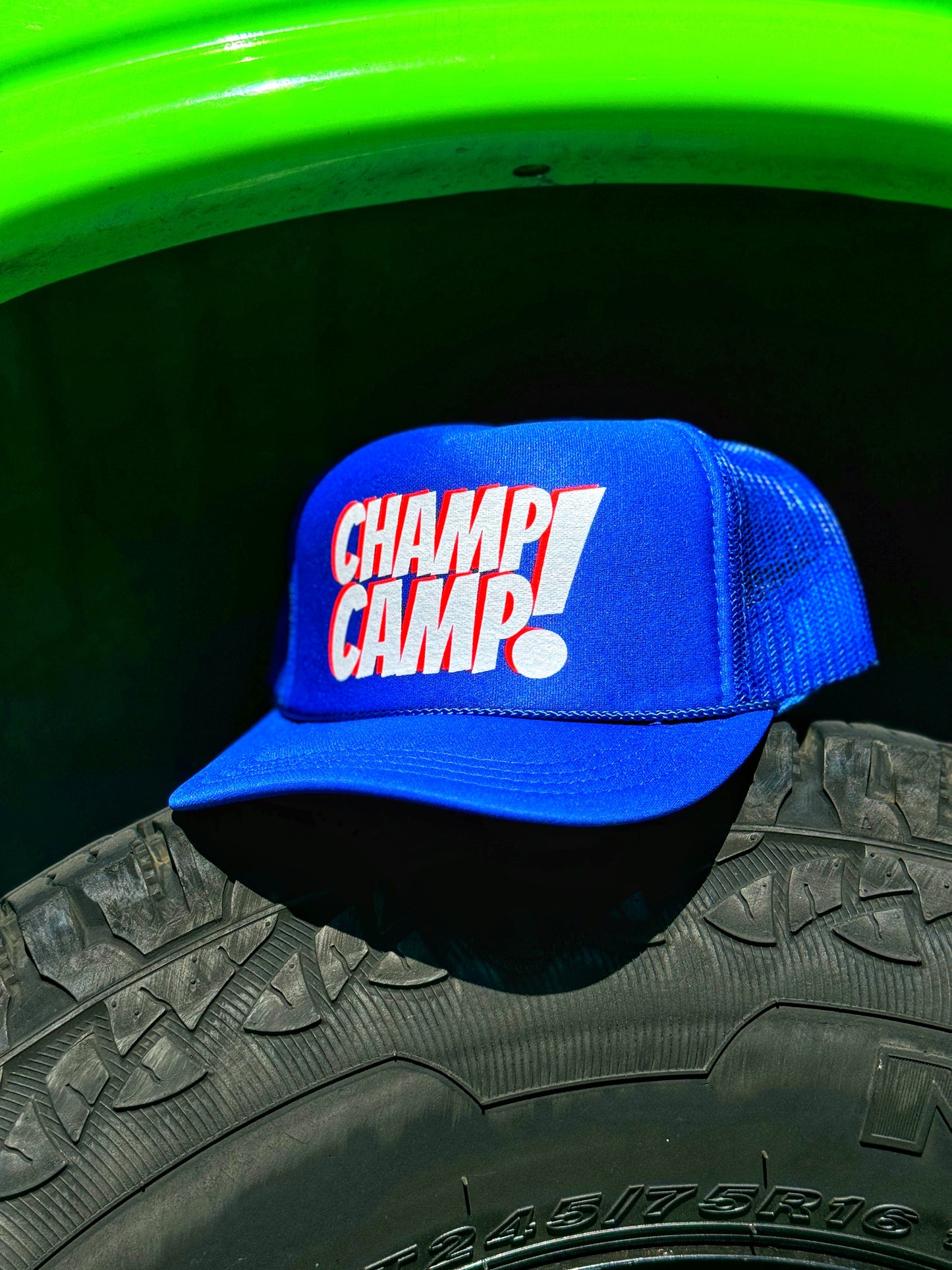 Champ Camp Kids STACKED Trucker | True Blue