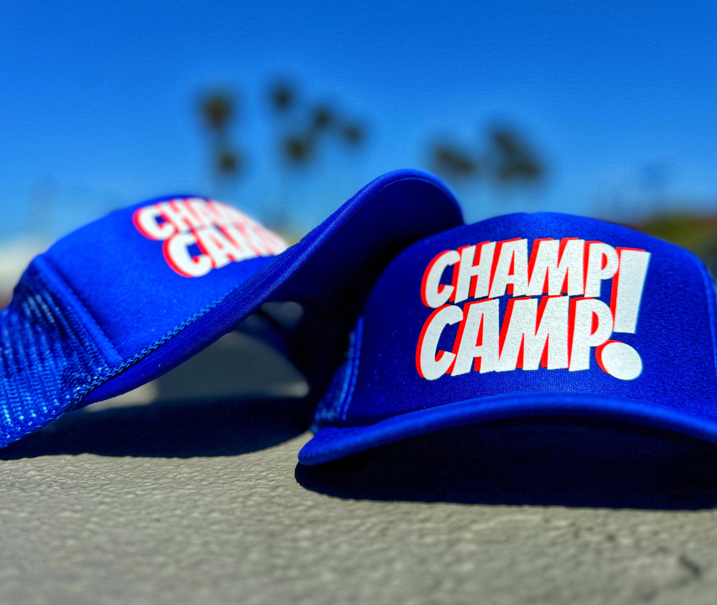 Champ Camp Kids STACKED Trucker | True Blue